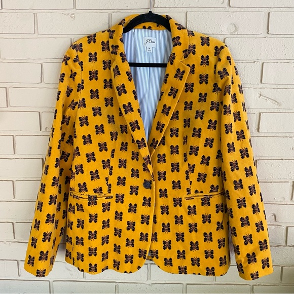 J.Crew Parke Blazer Butterfly Corduroy Blazer Women’s Size 14 Academia Career - Picture 1 of 7